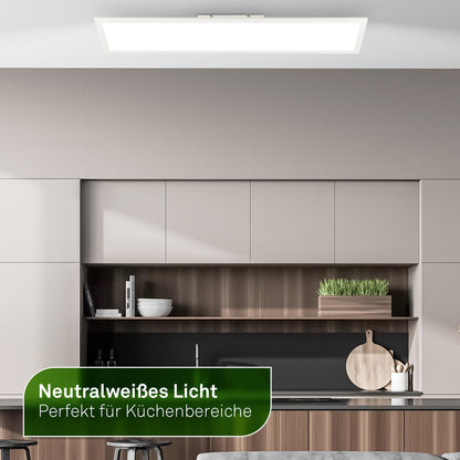 BRILONER LED-Deckenleuchte Panel, neutralweiss, 100 x 25 cm, weiss