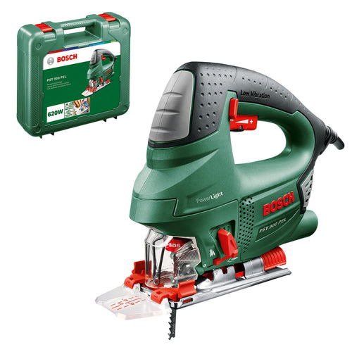 Bosch Stichsäge PST 900 PEL. Grüne, handgeführte Stichsäge für präzise Sägeschnitte bis 90 mm Materialtiefe.