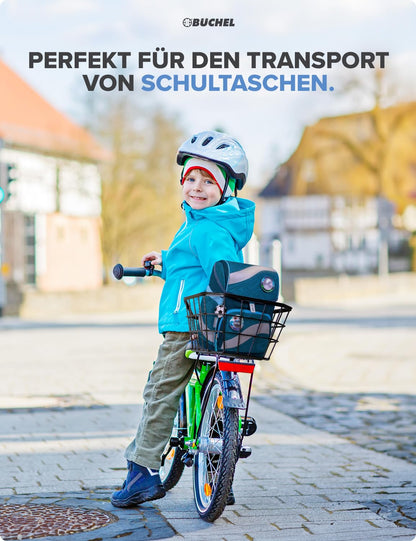 Büchel Fahrradkorb Jumbo hinten aus Aluminium, schwarz, 15 kg