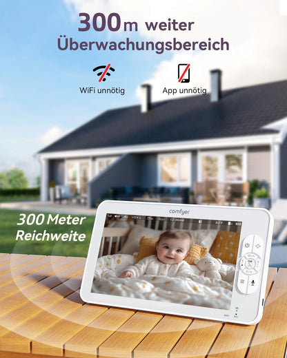 Comfyer Babyphone BM01 mit Kamera, 7-Zoll-Display, Nachtsicht und VOX