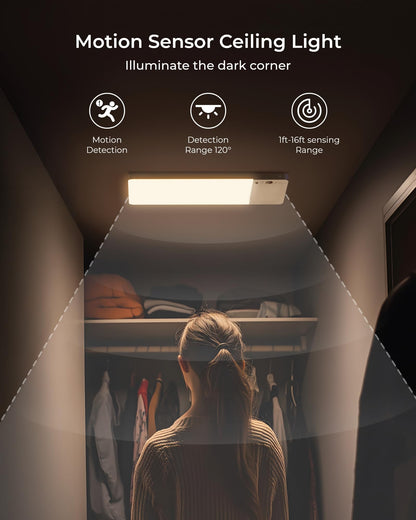 FULEN CL06 LED Deckenleuchte mit Bewegungsmelder und Akku, 2er-Pack