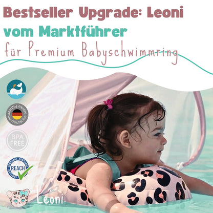 EDWEKIN Baby Schwimmring Leonie mit Eltern-Zugleine und UPF50+