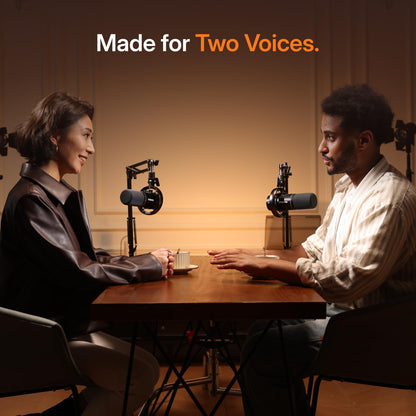 MAONO PD200W Hybrid Wireless Podcast Mikrofon mit Arm, USB und XLR