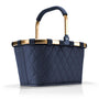 reisenthel carrybag frame rhombus Einkaufskorb - midnight gold. Ovaler Korb mit Rautenmuster, goldener Aluminiumrahmen. Zum Transport von Einkäufen.