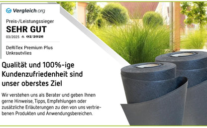 DeRiTex Unkrautvlies Premium-Plus 200 g/m², 25 m² (1 m x 25 m)