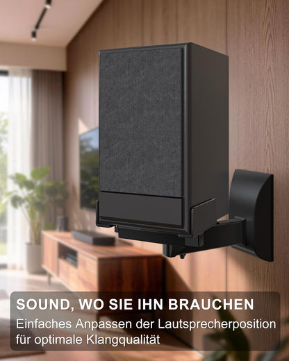 WALI Lautsprecher-Wandhalterung SWM201, 2er-Set, bis 25 kg, Schwarz