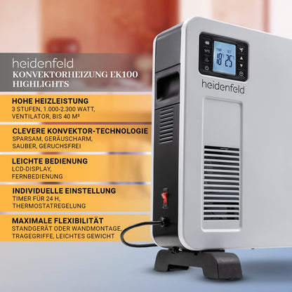 Heidenfeld EK100 Konvektor Heizung elektrisch - 2300 Watt