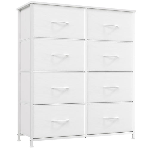Somdot Kommode FD107 mit 8 Stoffschubladen, Schubladenschrank weiss