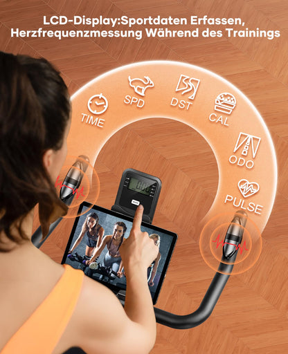 Toputure Heimtrainer TEB3 mit Magnetwiderstand und Pulsmessung