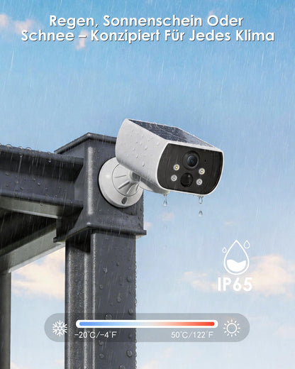 CZEview Q5 Überwachungskamera Aussen, 5MP Akku-Solarkamera mit WLAN