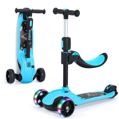 BremToy 1003 Kinderroller mit abnehmbarem Sitz, höhenverstellbar, blau