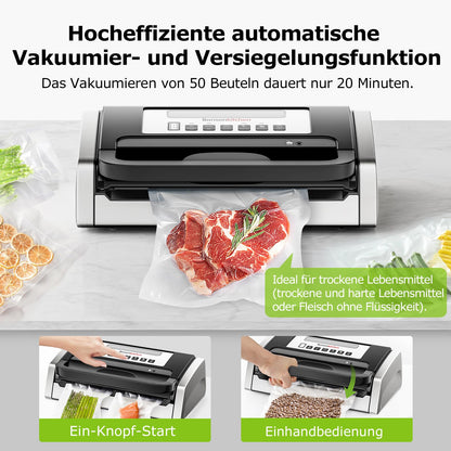 Bonsenkitchen Vakuumiergerät 15L/Min Hochleistung mit Schneider