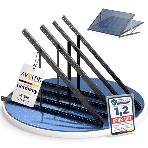 Avoltik Solarpanel Halterung 2er Set aus Aluminium, 0-90°, bis 114 cm