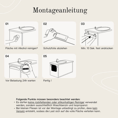 Designfabrik Hamburg Handtuchhalter selbstklebend ohne Bohren 40 cm