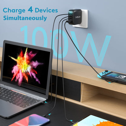 MINIX NEO P3 USB C GaN Wandladegerät - 100W 4-Ports