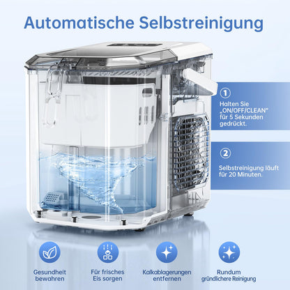 WIE Eiswürfelmaschine 12 kg, 9 Eiswürfel in 6 Minuten, Tragegriff