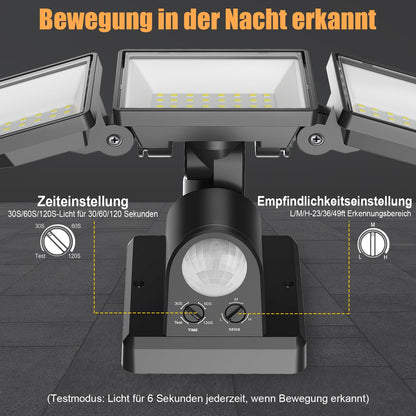 YTKIH LED Strahler mit Bewegungsmelder Aussen 6000 lm 38 W IP65