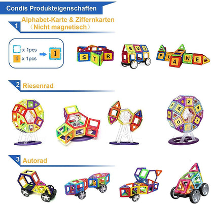 CONDIS Magnetische Bausteine STEM Spielzeug – 160 Teile