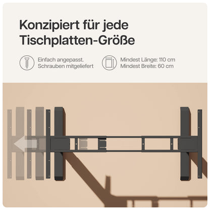 Desktronic Höhenverstellbares Schreibtisch Gestell – Elektrisch Dual-Motor