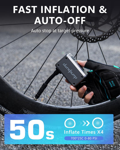 dwndpump Mini-Fahrradpumpe elektrisch 120 PSI mit Manometer AS230PRO