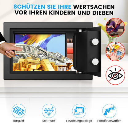 Sanfnz Tresor 15L, digitaler Möbeltresor mit Zahlencode und Schlüssel