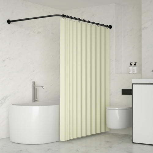 YOFOQ Duschstange L-Form Edelstahl verstellbar 62-94x141-174cm. L-förmige Edelstahlstange zur Befestigung eines Duschvorhangs in der Dusche.