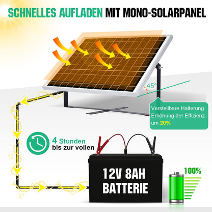 ECO-WORTHY Solarpanel Kit 25W 12V monokristallin mit 10A Laderegler