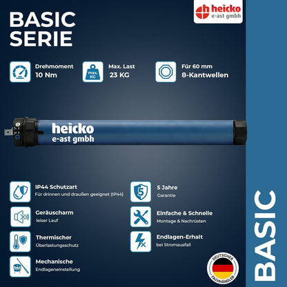 heicko Rollladenmotor B24-6010-M, 10 Nm für SW60 Achtkantwelle