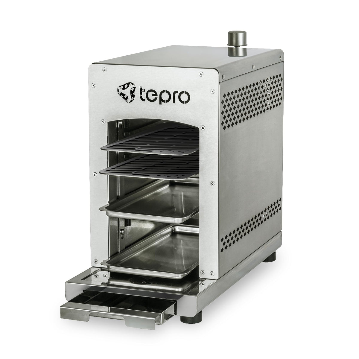 tepro Steakgrill Toronto Gasgrill, Keramik-Infrarotbrenner, 800 Grad, silbernes Edelstahlgehäuse