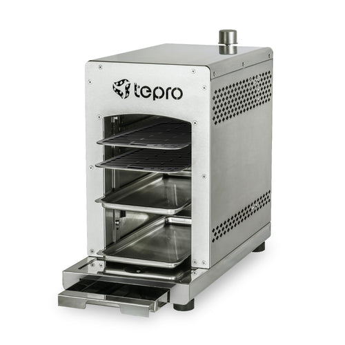 tepro Steakgrill Toronto Gasgrill, Keramik-Infrarotbrenner, 800 Grad, silbernes Edelstahlgehäuse