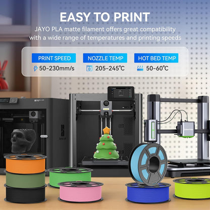 JAYO PLA Filament matt 1.75 mm Schwarz, 4 Spulen à 1.1 kg
