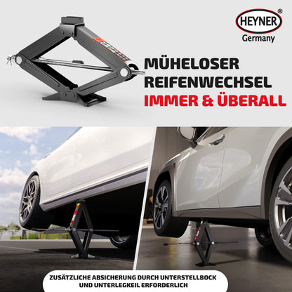 HEYNER Scherenwagenheber 2t UltraLift L PRO mit Ratsche und Tasche