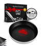 FIXLINE® BLACK FOREST Bratpfanne 28cm – Induktion Antihaft, runde schwarze Pfanne zum Braten und Schmoren von Speisen.