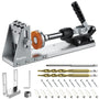 Preciva Schrägloch Positionierer 15 Grad - 2x 9.5mm Bohrer, Aluminium-Jig mit Bohrführungen. Für präzise 15-Grad-Schrägbohrungen in Holz.