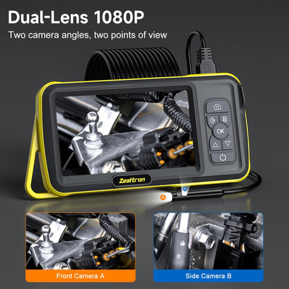 Zealtron Endoskopkamera Dual-Lens, 5-Zoll-IPS-Display, 5 m Kabel