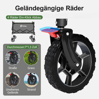 Sekey Bollerwagen S4018 Faltbar XXL Grau mit Dach