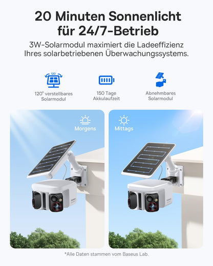 Baseus Security X1 Pro Überwachungskamera aussen, Dual 3K, Solar