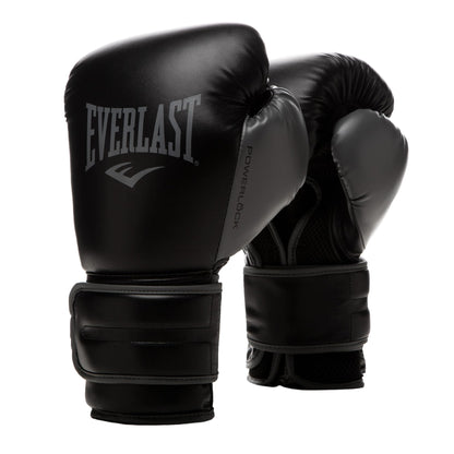 Everlast Powerlock 2R Box-Trainingshandschuhe - Schwarz 16oz. Gepolstert, ergonomisch, Händeschutz beim Boxtraining.