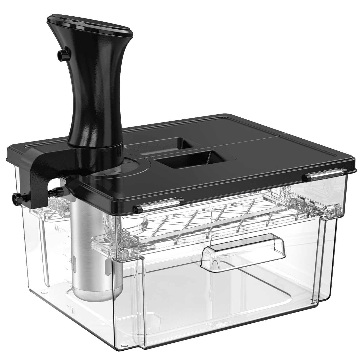 Universal Sous Vide Behälter Set 11L mit Rack & Deckel Polycarbonat. Rechteckiger Behälter mit Rack/Deckel für präzises Sous-Vide-Garen.