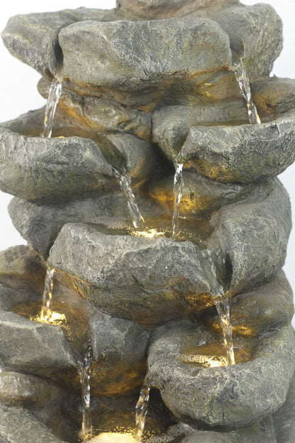 Victoria Springbrunnen Garten-/Zimmerbrunnen – LED Stein-Optik