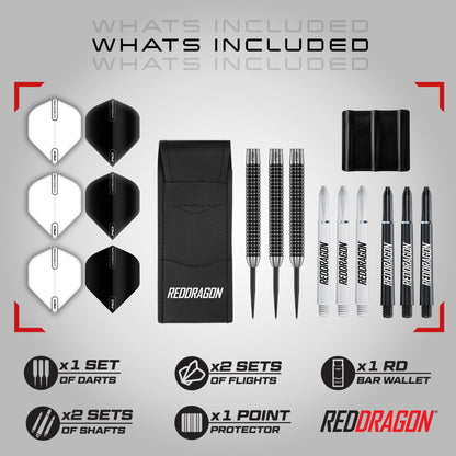 RED DRAGON Pegasus Steeldarts 21g, 80% Tungsten Dartpfeile mit Etui