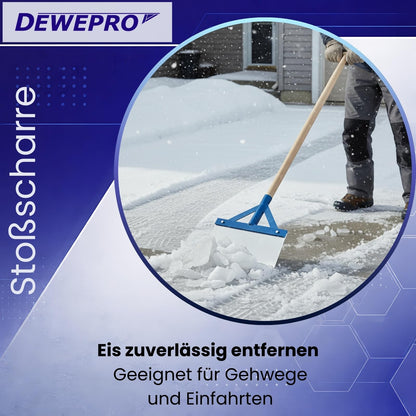 DEWEPRO Stossscharre mit Holzstiel und Federstahlblatt 300 mm