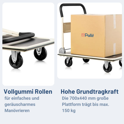 Pallit Carry Transportwagen klappbar, Plattformwagen bis 150 kg