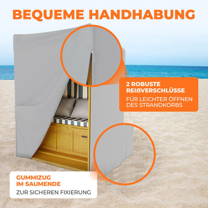 Kronenburg Strandkorb Schutzhülle 600D Oxford wasserdicht 120 cm grau