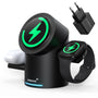 ZEEHOO 3-in-1 Wireless Ladestation Apple MagSafe QI2 15W. Kompakte Station zum 15W drahtlosen Laden von iPhone, Watch und AirPods simultan.