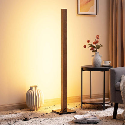 EDISHINE LED Stehleuchte Holz Dimmbar – Boho Vintage Ecklampe