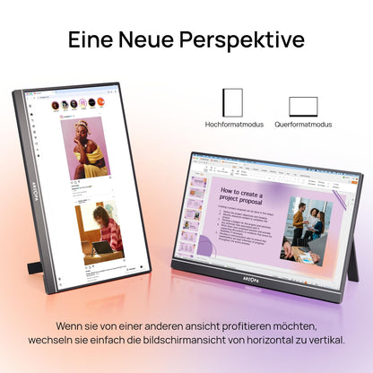ARZOPA Z1C Portabler Monitor 16.1 Zoll FHD IPS mit HDMI und USB-C