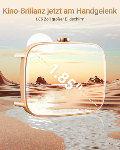 Fitpolo Smartwatch Damen Herren mit Telefonfunktion, 1,85 Zoll, IP68