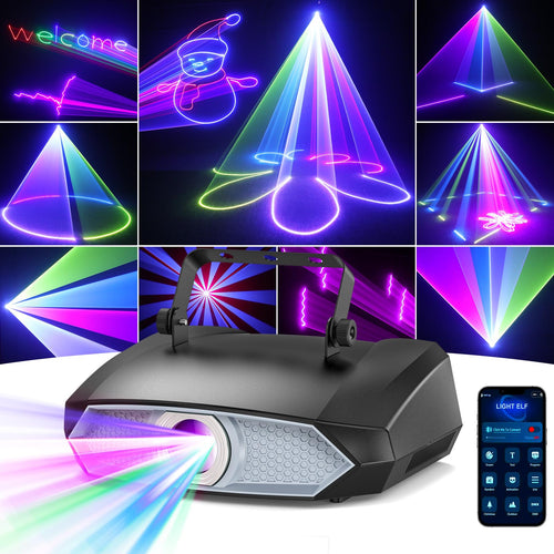 Glowingstage Discolicht Partylicht 3D Animationslicht – Bluetooth App. Schwarzer Laserprojektor, App-steuerbar.