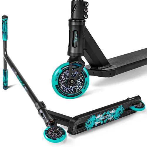 Movino Maniac Stunt Scooter – Freestyle Roller 110mm Räder. Robuster Stuntroller mit T-Lenker und PU-Rädern für Freestyle-Tricks.